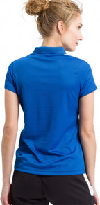 poloshirt Squad dames polyester zwart/blauw maat 42