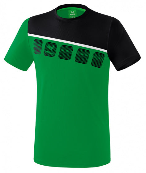 T-shirt 5-C junior polyester groen/zwart maat 140