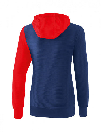 sweatshirt 5-C dames polyester donkerblauw/rood maat 46