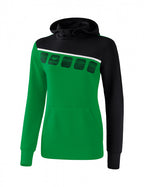 sweatshirt 5-C dames polyester groen/zwart maat 36