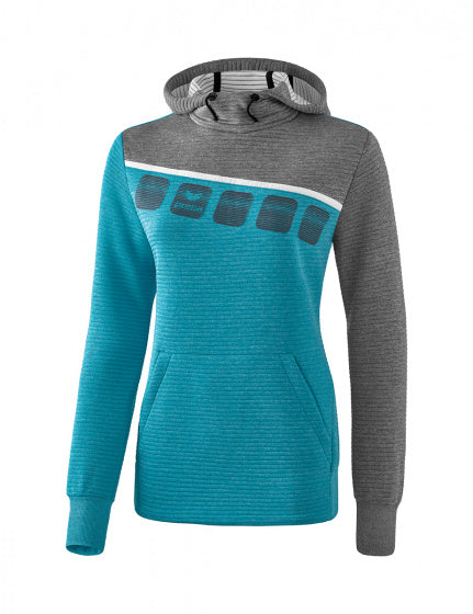 sweatshirt 5-C dames polyester lichtblauw/grijs maat 34
