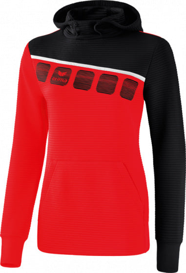 sweatshirt 5-C dames polyester rood/zwart maat 40