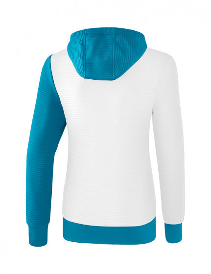 sweatshirt 5-C dames polyester wit/lichtblauw maat 42