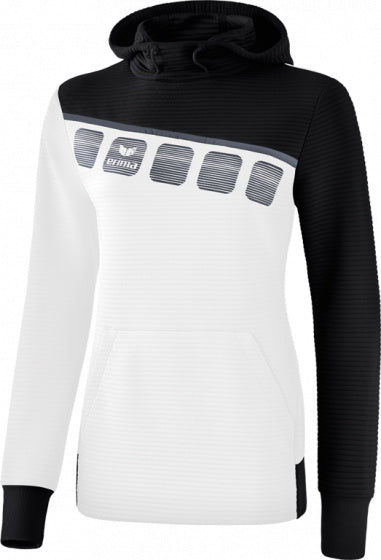 sweatshirt 5-C dames polyester wit/zwart maat 34