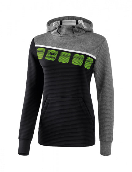 sweatshirt 5-C dames polyester zwart/grijs maat 48