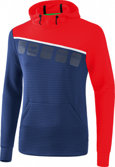 sweatshirt 5-C heren polyester navy/rood/wit maat M
