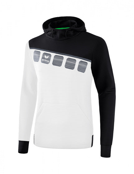sweatshirt 5-C junior polyester wit/zwart/grijs maat 128