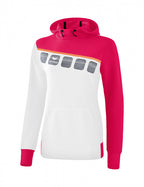 sweatshirt 5-C dames polyester wit/roze maat 48