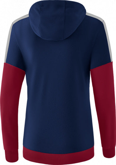 Erima Sweatshirt Squad dames polyester bordeaux/donkerblauw mt 34