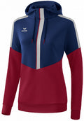 Erima Sweatshirt Squad dames polyester bordeaux/donkerblauw mt 34