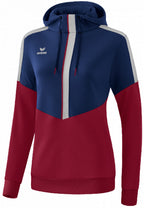 Erima Sweatshirt Squad dames polyester bordeaux/donkerblauw mt 34