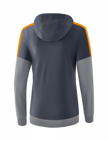 Erima Sweatshirt Squad dames polyester grijs/oranje maat 34