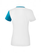 T-shirt 5-C dames polyester/mesh wit/blauw maat 46