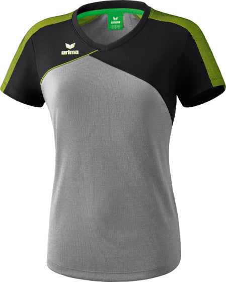 T-shirt Premium One 2.0 dames polyester grijs/zwart maat 34