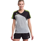 T-shirt Premium One 2.0 dames polyester grijs/zwart maat 34