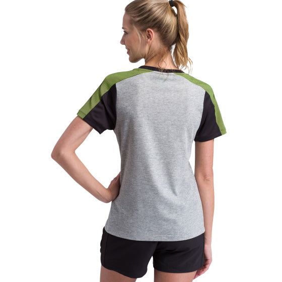 T-shirt Premium One 2.0 dames polyester grijs/zwart maat 38