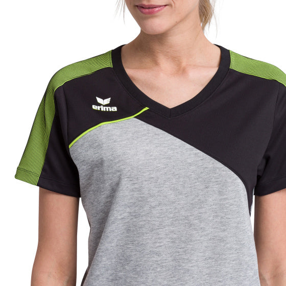 T-shirt Premium One 2.0 dames polyester grijs/zwart maat 38