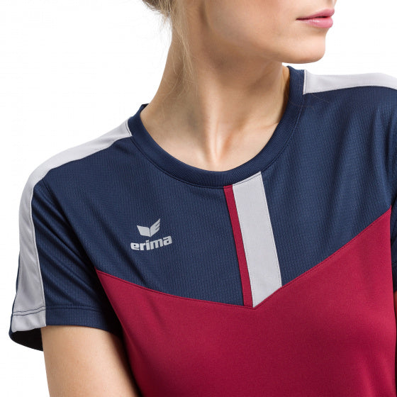 T-shirt Squad dames polyester navy/bordeaux maat 36