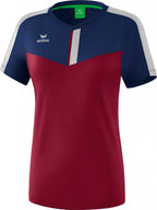 T-shirt Squad dames polyester navy/bordeaux maat 36