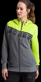 trainingsjack 5-C dames polyester grijs/geel maat 48
