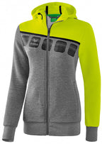 trainingsjack 5-C dames polyester grijs/geel maat 48
