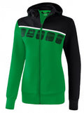 trainingsjack 5-C dames polyester groen/zwart maat 44
