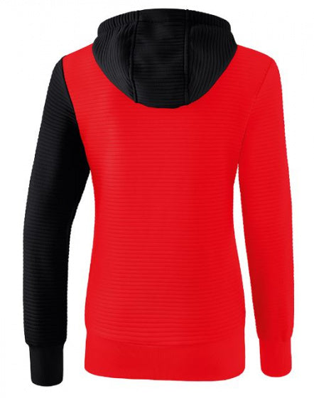 trainingsjack 5-C dames polyester rood/zwart maat 48