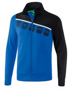 trainingsjack 5-C junior polyester blauw/zwart maat 128
