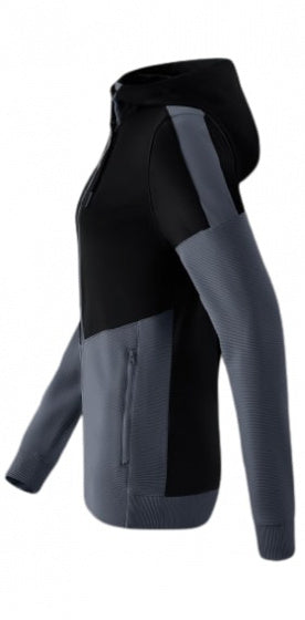 trainingsjack Squad dames polyester zwart/grijs maat 36