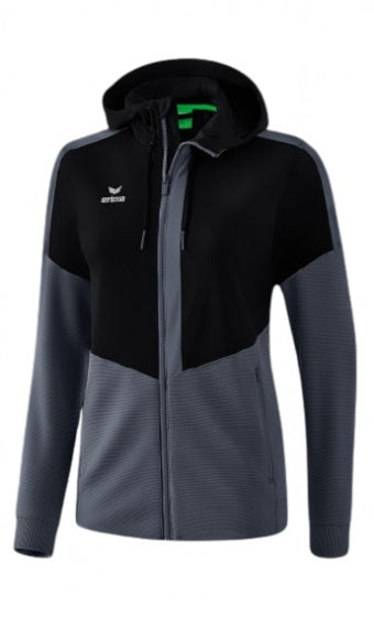 trainingsjack Squad dames polyester zwart/grijs maat 36