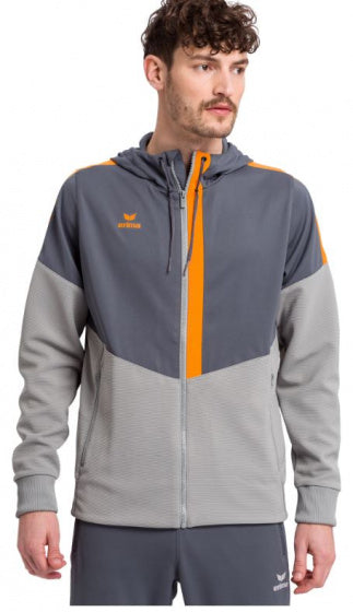 trainingsjack Squad heren polyester oranje/grijs maat M