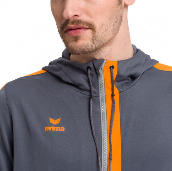 trainingsjack Squad heren polyester oranje/grijs maat M