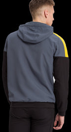 trainingsjack Squad heren polyester grijs/zwart maat L