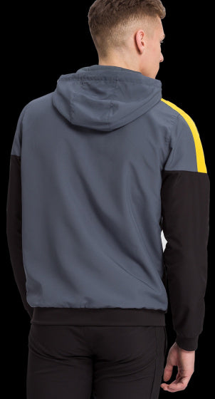 trainingsjack Squad heren polyester grijs/zwart maat L