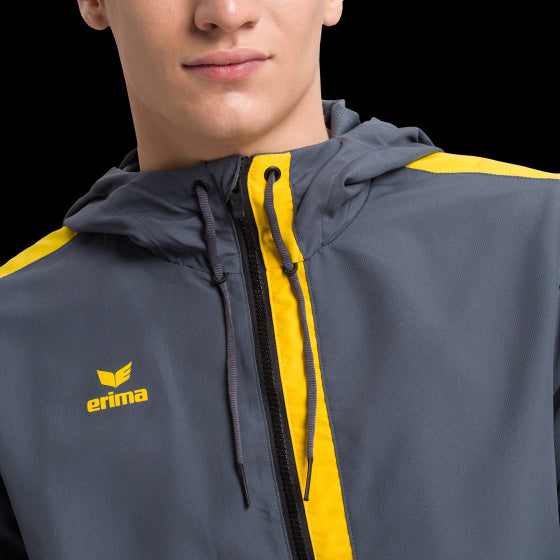 trainingsjack Squad heren polyester grijs/zwart maat L