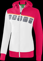 trainingsjack 5-C junior polyester rood/wit 140