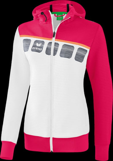 trainingsjack 5-C junior polyester rood/wit 152