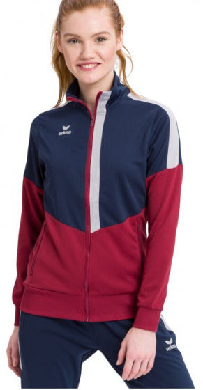 trainingsjack Squad dames polyester rood/blauw maat 36