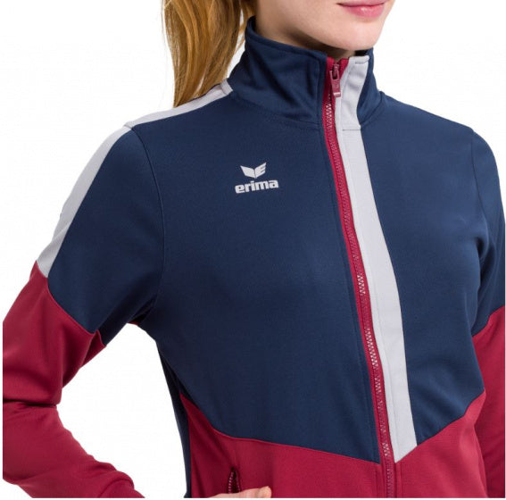 trainingsjack Squad dames polyester rood/blauw maat 36