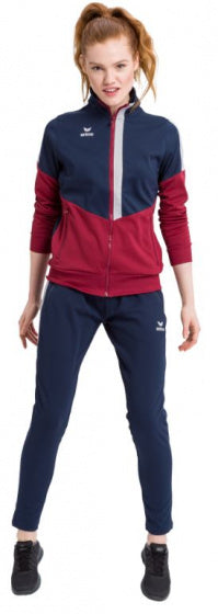 trainingsjack Squad dames polyester rood/blauw maat 36