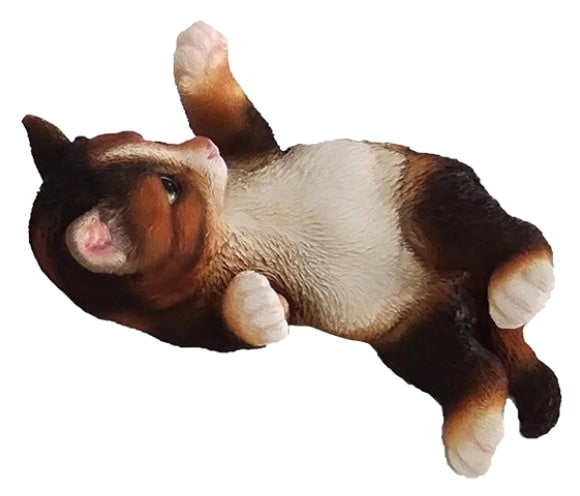 poes liggend 19,7 x 12,2 cm polyresin bruin