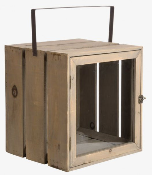 presentatiebox 38 x 72 cm hout naturel 2 stuks