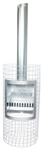 terraskachel 48 x 48 x 180,5 cm RVS grijs