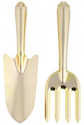 tuingereedschapset 8 x 27,8 cm staal goud