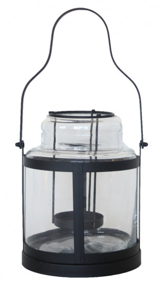 windlicht S 20,2 x 19,3  x 24,5 cm ijzer zwart