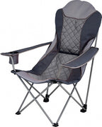campingstoel Elba 104 cm polyester/staal zwart/grijs