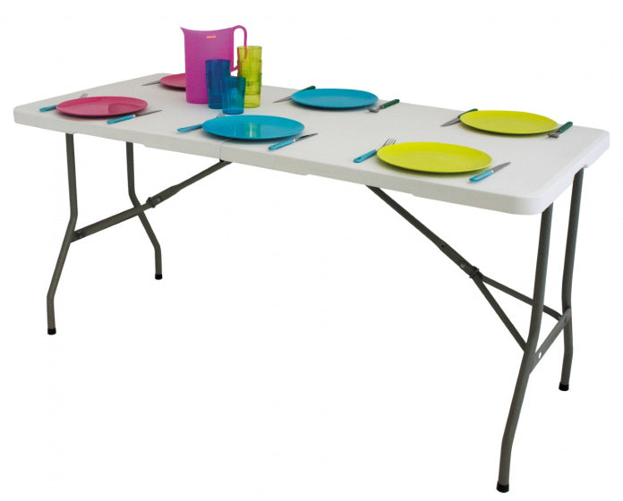 Eurotrail pavillon s - campingtafel - 152*71*75cm - wit grijs