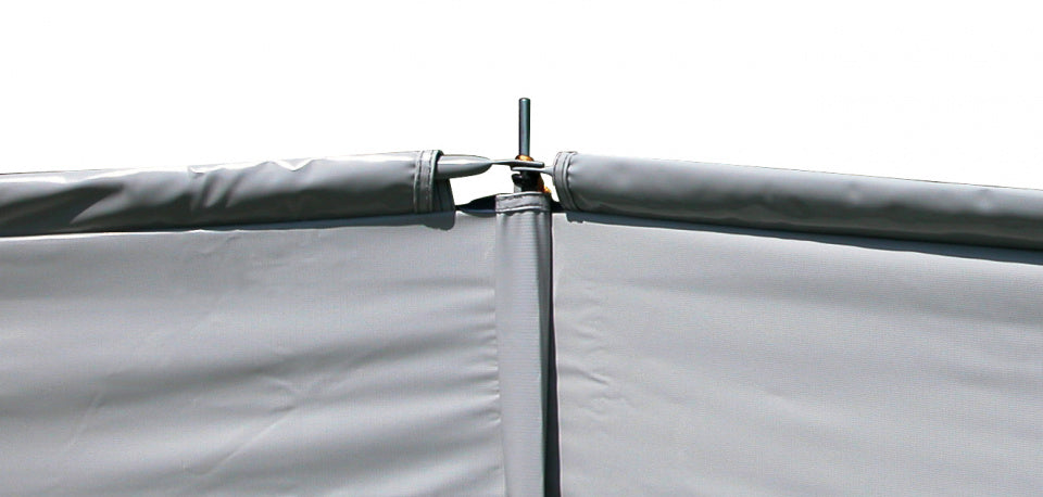 windscherm Dunes raam 480 x 145 cm PVC/staal grijs