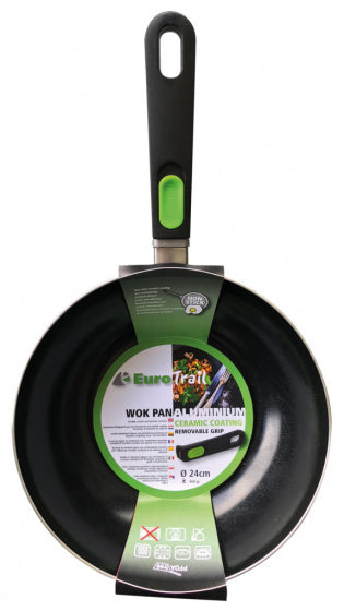 Eurotrail wokpan ø 28cm - zwart
