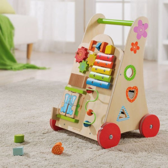 loopwagen junior 32,2 x 31,5 x 51,5 cm hout naturel